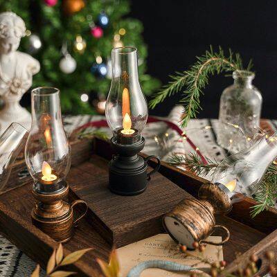 LED Christmas retro luminous kerosene lamp desktop Chinese New Year Halloween oil Table lamp Holiday Lighting decor Night Lights