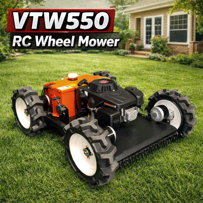 Vigorun VTW550 Cortacésped a control remoto, Cortador de hierba para jardines y huertos, Cortadora de césped compacta a control remoto para pendientes y terrenos accidentados