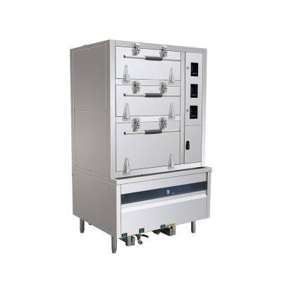 Industrial Gas Seafood Steamer 1200*900*1900mm 0.12kW Fan Power DN20 Inlet