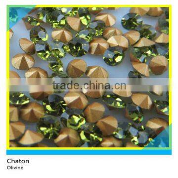 Foil Back Crystal Olivine Crystal Ss14 24pp 3.4-3.5mm Diameter 144 Pcs