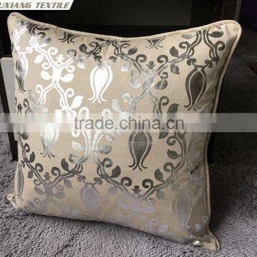 Foil Print Faux Linen Cushion for Home photo-2