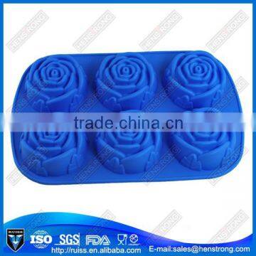 2016 Cheap Price Rose Shape Muffin Silicone Cake Mold photo-2