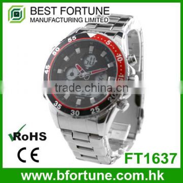 FT1637 Cheapest all stainless steel watchband 3atm water resistant quartz digital watch