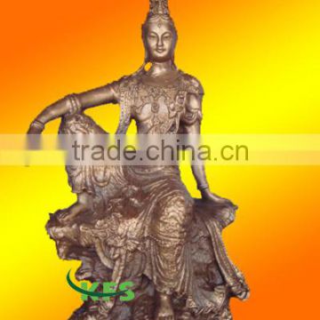 Bronze sitting Guanyin statue