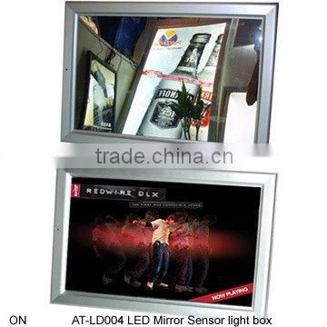 Led Advertising magic mirror light box with sensor