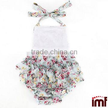Little Flower Ruffled Baby Girl Romper photo-2