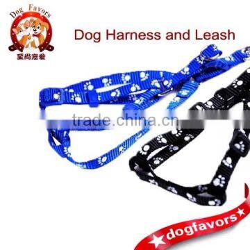 Factory direct thicker printing pet footprints harness leash dog leash small 1.0CM