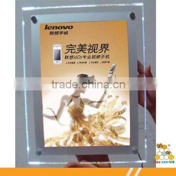 Factory wholesale crystal slim frameless led light box for advertising