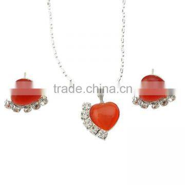 Hot Sale New Fashion Heart Shaped Opal Jewelry Sets