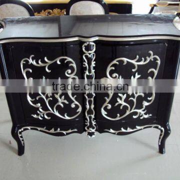 Black antique wooden living room cabinet XD1818