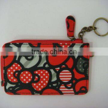 zipper pouch coin purse with card holder and key ring