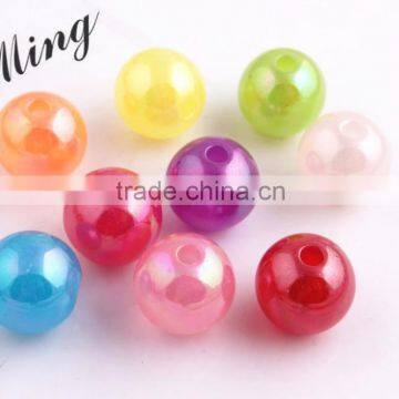 Colorful Color New 2016 6MM to 20MM Stock Round Acrylic Jelly AB Beads for Chunky Necklace Wholesales Jewelry Paypal accept