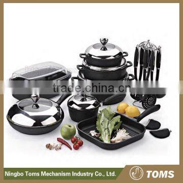 22PCS High quality double handle cookware set