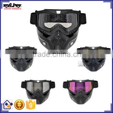 BJ-MG-022 High Quality Motocross Full Face Protective Safty Goggles Face PE+PC silicone antiskid stripe Clear Transparent Goggle