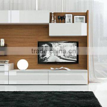 Wall Unit Modern Design Wood & White