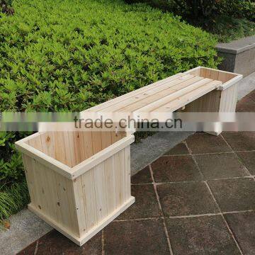 outdoor garden wooden planter bench