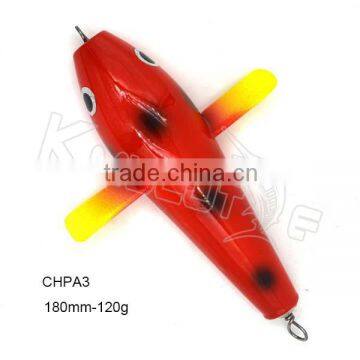 Chentilly CHPA3 big game trolling lure factory wholesale wooden popper bird fishing lure