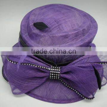 purple Philippine sinamay hats with big bowknot