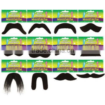 FALSE MOUSTACHE 12 different Fancy Dress Party Toy Disguise Fake Tash Tache MU058