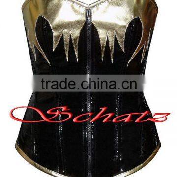 Fullbust PVC Hot Women Corset with Zip