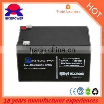 High quality battery 12V12AH gel battery valve regulated rechargeable battery