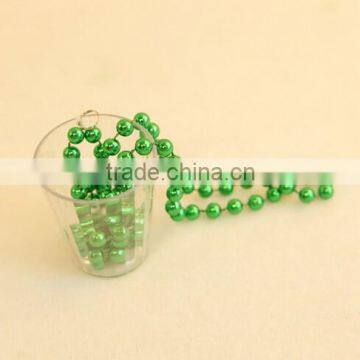 CLUB GREEN HAPPY ST. PATRICK'S DAY PLASTIC BEER MUG MEDALLION BEAD NECKLACES