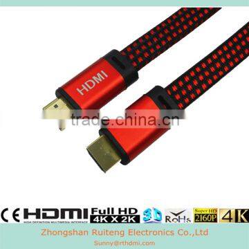 V 2.0 red hdmi cable with ethernet and gold connector support 3D and 4k