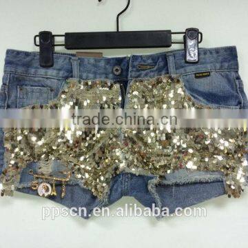 OEM wholesale china sexy sequin mini short jeans