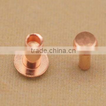 Electrical solid copper hollow rivets for pcb