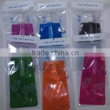 New Design Bpa Free Plastic Foldable Water Drink Bottle Bag With Hook and Gravure Printing,custom Bottle Bag photo-2