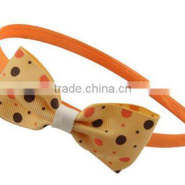 latest polka dot plastic hair bow headband kid hair accessory