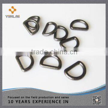 Metal D-ring for bags,belts,garments and shoes