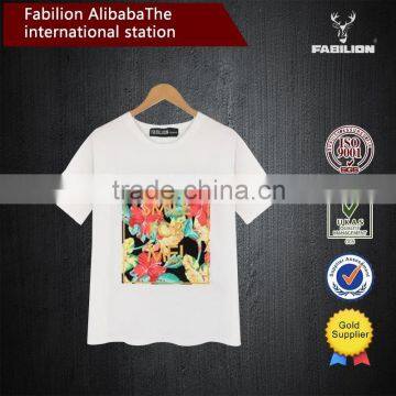 top quality 100% cotton floral printed for wholesale t shirt printing