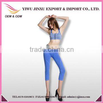 2015 New Model Wholesale Price Seamless Women Sports Knee Length Leggings Yoga Pants