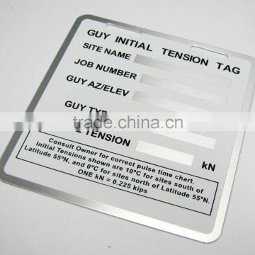 Custom Metal brand tag , silk printing metal tag