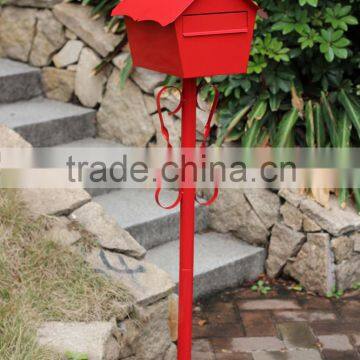 Foshan JHC-12115 Outdoor Post Mounted Metal Mailbox/Decorative Letterbox/Standing Postbox For Garden