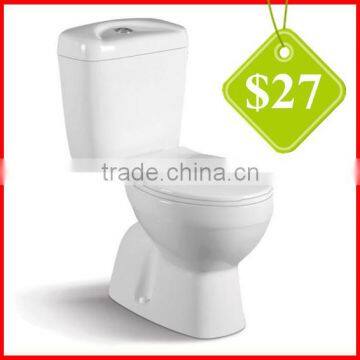 2015 Low price ceramic two piece washdown s-trap toilets A-017A