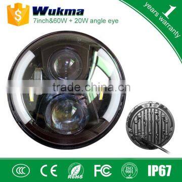 Led Headlight WM-J048B Evolution 2 7" Round Led headlight for Jeep, Land, motorcycle headlight