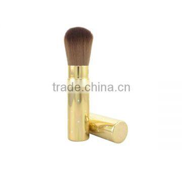 Gold Aluminum Cosmetic Brush Retractable Makeup Blush Powder Brush