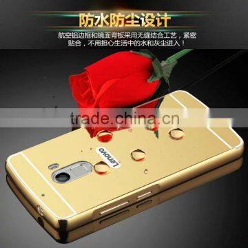 High Quality Metal Aluminum Bumper Mirror Cell Phone Back Cover Case For Lenovo K4