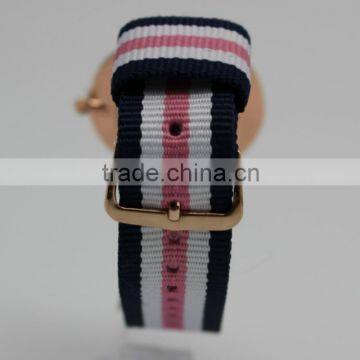 2016 Top Brand Fashion Stainless Steel Nylon Strap Sports Wristwatch Quartz Movement Watch