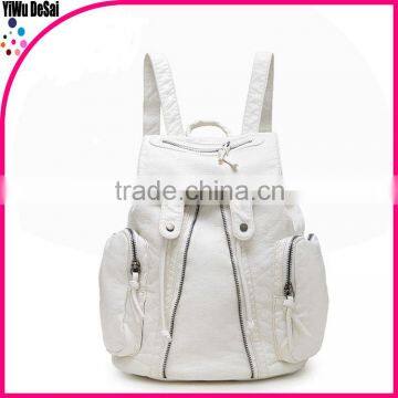 wash leather backpack bag fashion dress joker bag women girl school backpack