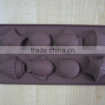 FDA/LFGB/SGS approved eco-friendly silicone sea animal shape unique chocolate mold