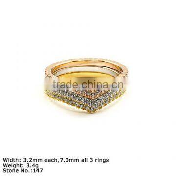 [RZ1-0059] 925 Silver Jewelry Ring with CZ Stones Heart Ring