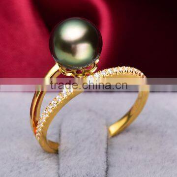 9mm tahitian pearl elegant female good cultured pearl rings