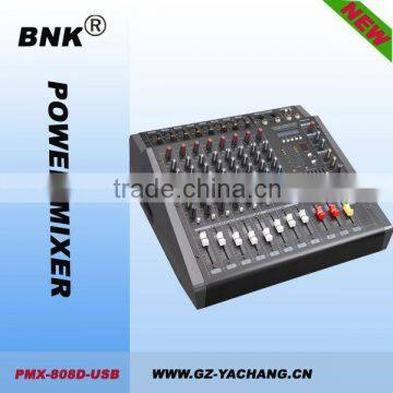 8 Channels Mixer Console for Studio Stage With Amplifier+display+USB