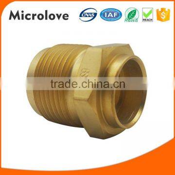 Cnc brass threaded hex brass joint pipe