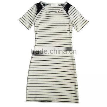 New Arrive High Quality Western Short Sleeve Dress Cotton Fashion Ladies Dress for Office or Daily Life photo-2