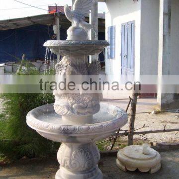 Bird outdoor marble water fountain hand carved stone sculpture for garden home hotel