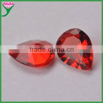 wholesale red color pear cut glass stone shoes ornament glass gemstone